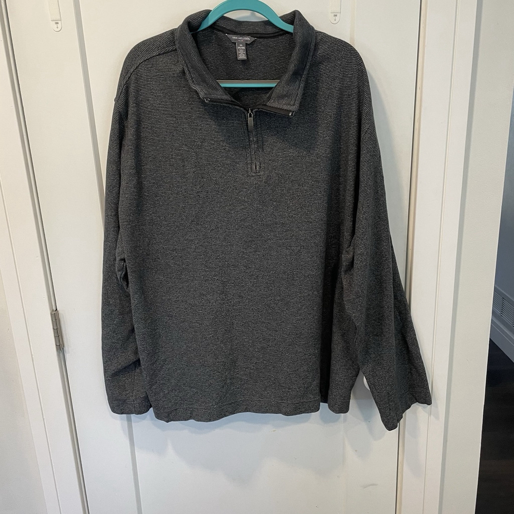 Van Heusen Flex Big & Tall 3XL Pullover Mock Neck 1/4 Zip Sweater Men’s